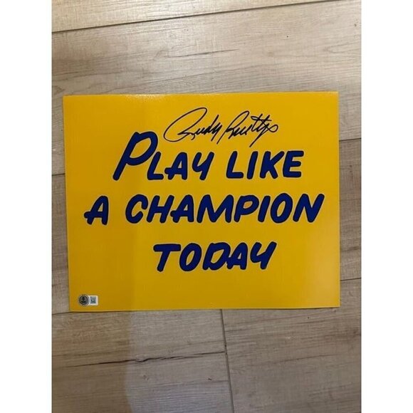 Rudy Ruettiger signed autographed Play Like A Champion Today 11x14 Photo Beckett - Picture 1 of 3